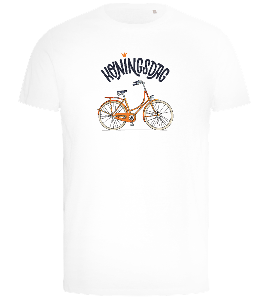 Koningsdag Oranje Fiets Design - Comfort men's t-shirt_WHITE_front