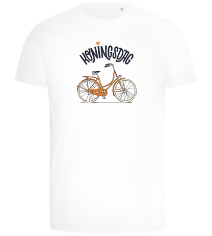 Koningsdag Oranje Fiets Design - Comfort men's t-shirt_WHITE_front