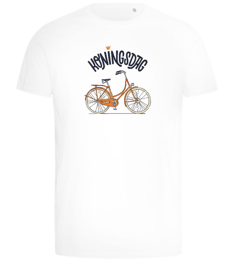 Koningsdag Oranje Fiets Design - Comfort men's t-shirt_WHITE_front