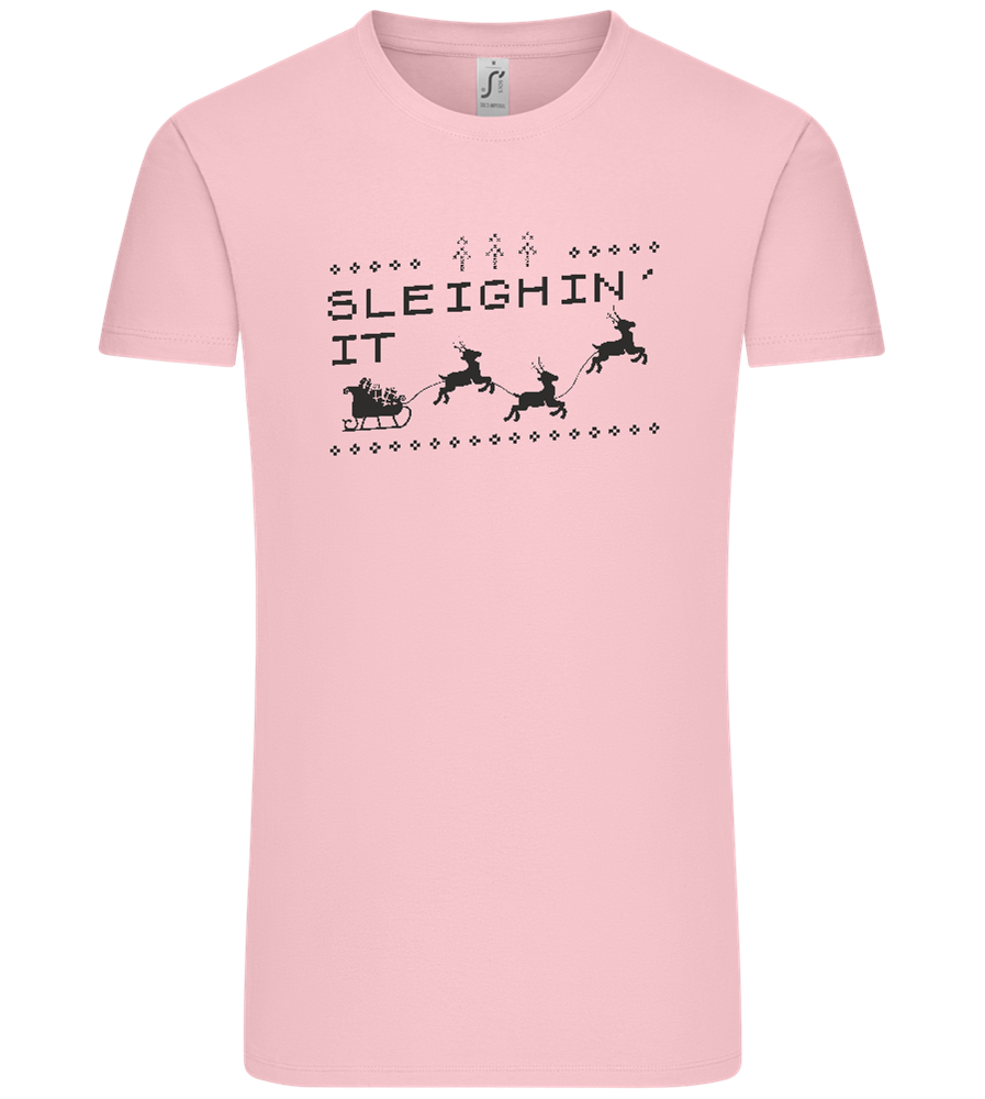 Sleighin' It Design - Comfort Unisex T-Shirt_CANDY PINK_front