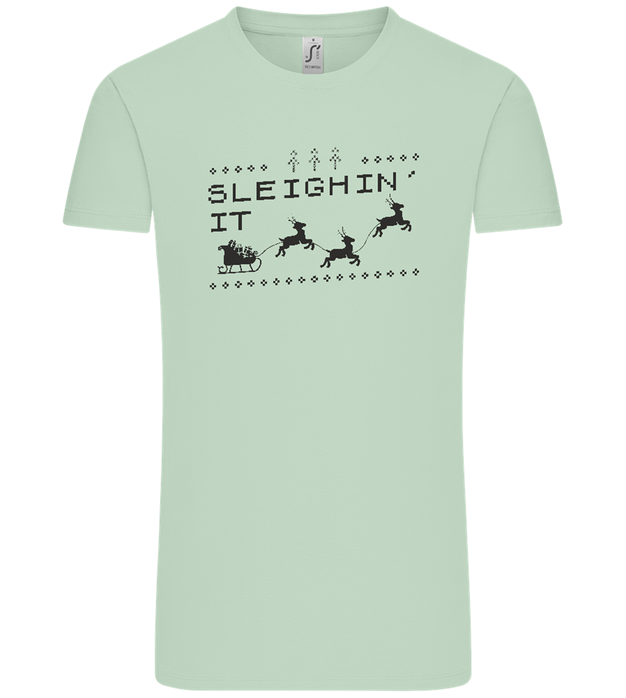 Sleighin' It Design - Comfort Unisex T-Shirt_ICE GREEN_front