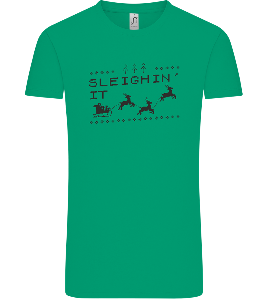 Sleighin' It Design - Comfort Unisex T-Shirt_SPRING GREEN_front