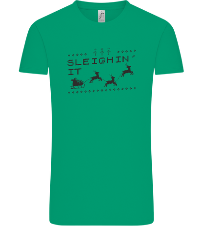 Sleighin' It Design - Comfort Unisex T-Shirt_SPRING GREEN_front