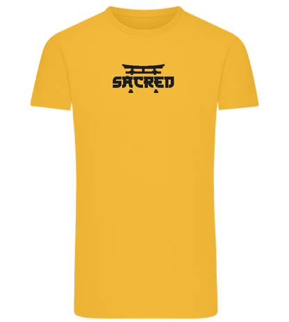Sacred Torii Design - Comfort men's fitted t-shirt_YELLOW_front