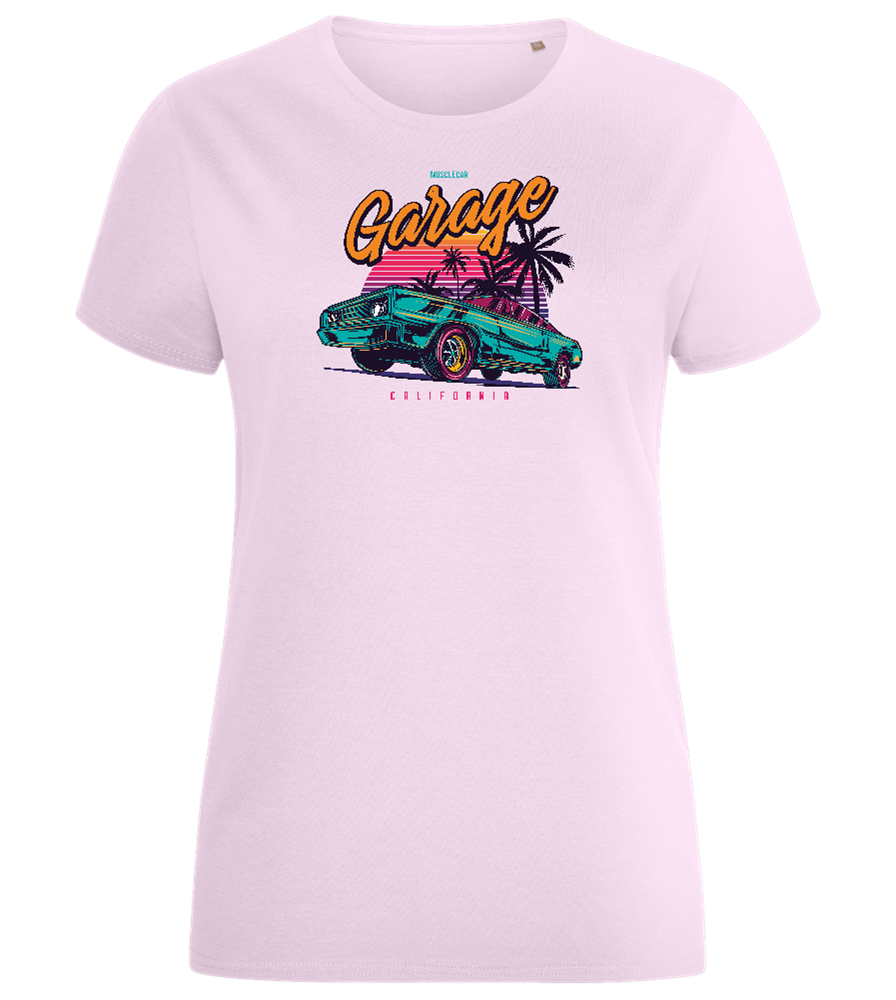 Car Garage Design - Comfort women's fitted t-shirt_LIGHT PINK_front