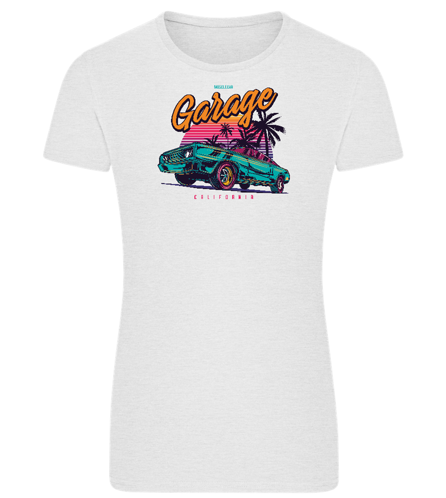 Car Garage Design - Comfort women's fitted t-shirt_VIBRANT WHITE_front