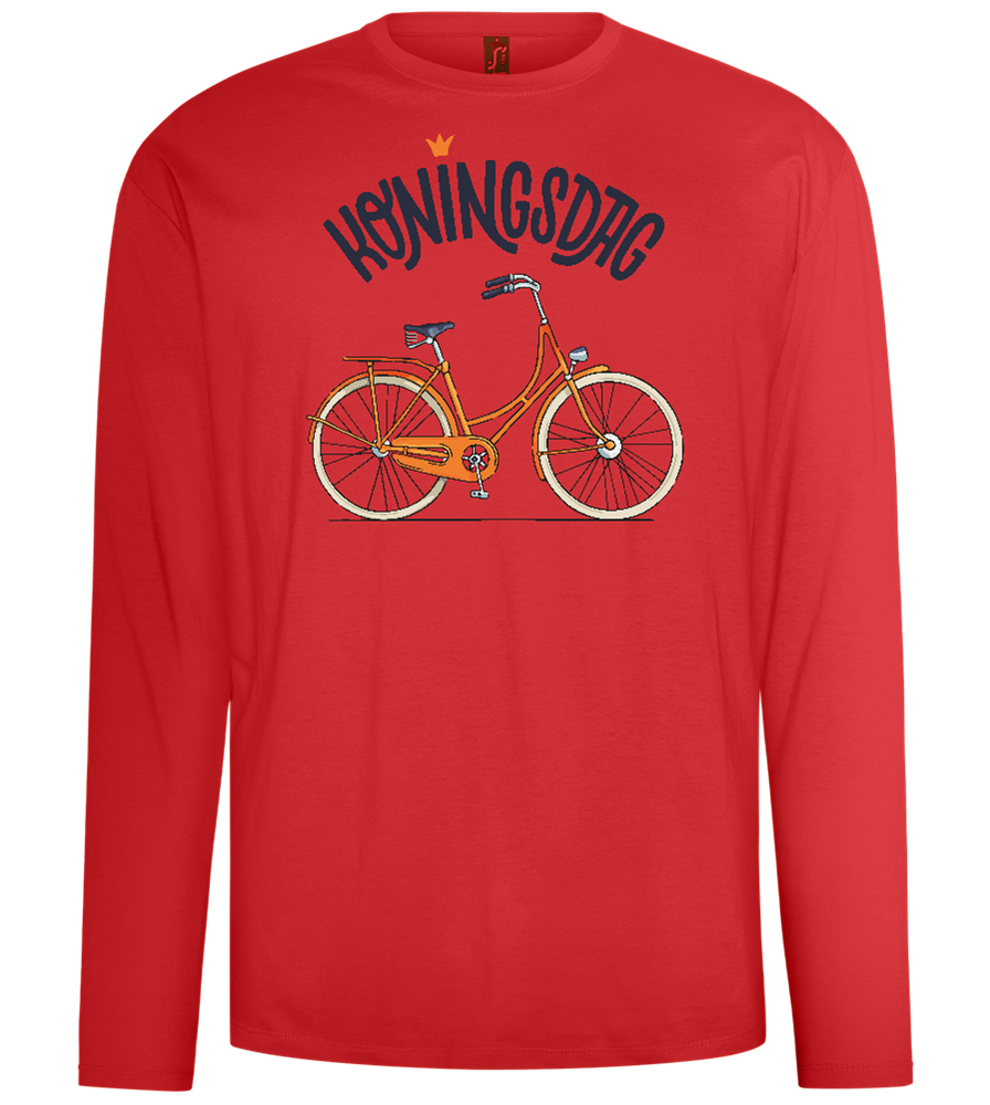 Koningsdag Oranje Fiets Design - Comfort men's long sleeve t-shirt_RED_front