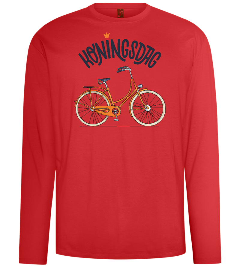 Koningsdag Oranje Fiets Design - Comfort men's long sleeve t-shirt_RED_front