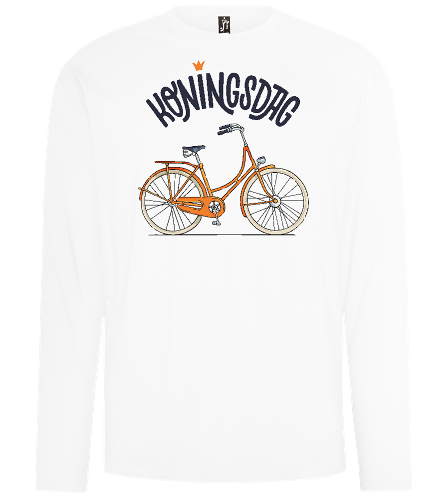 Koningsdag Oranje Fiets Design - Comfort men's long sleeve t-shirt_WHITE_front