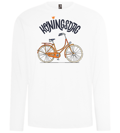 Koningsdag Oranje Fiets Design - Comfort men's long sleeve t-shirt_WHITE_front