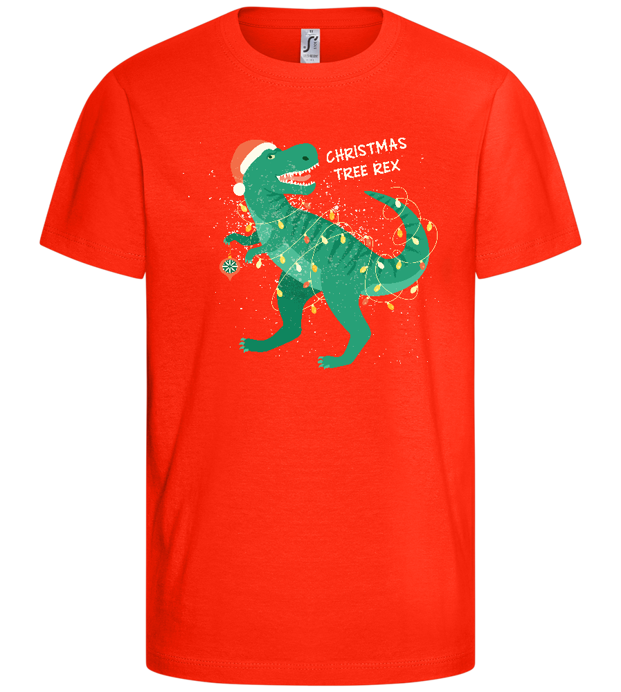 Christmas Tree Rex Design - Comfort kids fitted t-shirt_RED_front