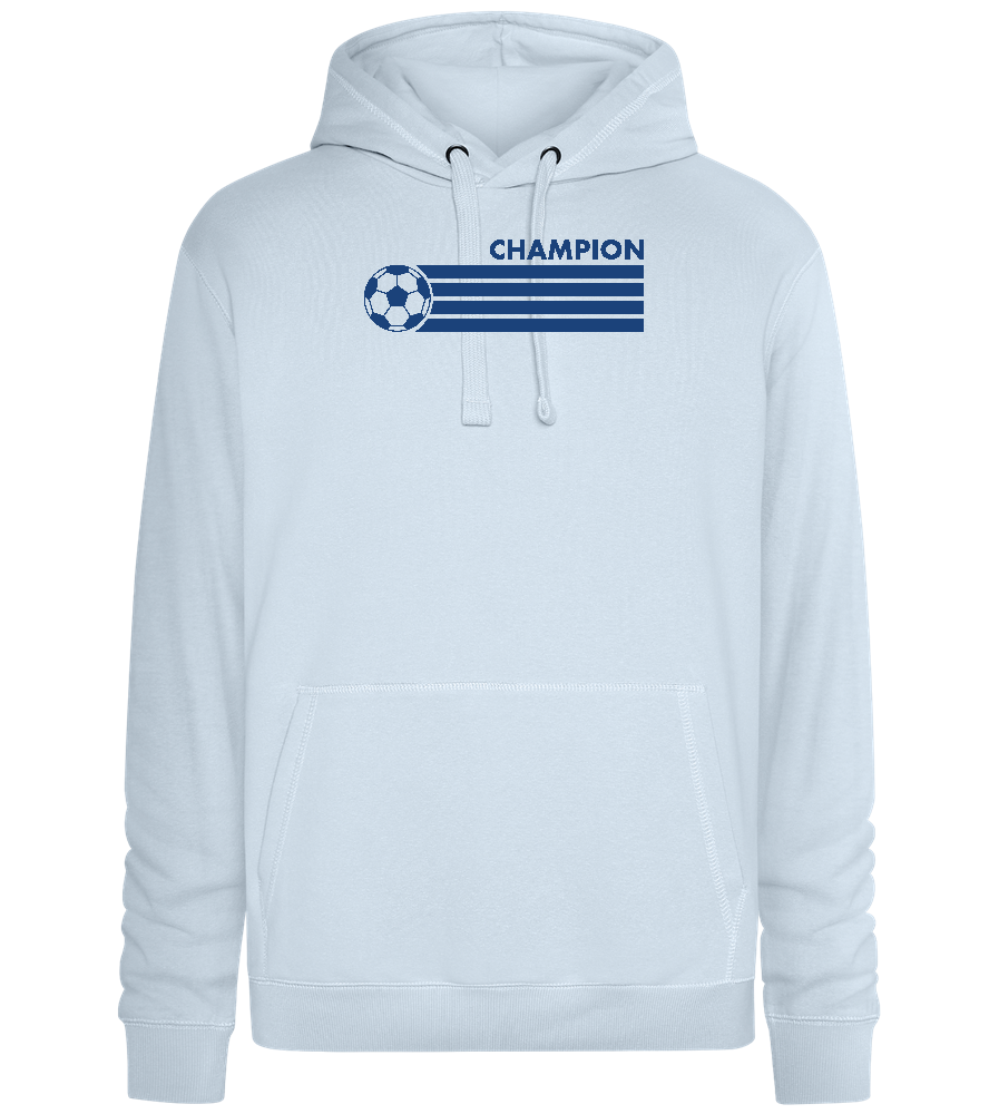 Soccer Champion Design - Premium unisex hoodie_CREAMY BLUE_front