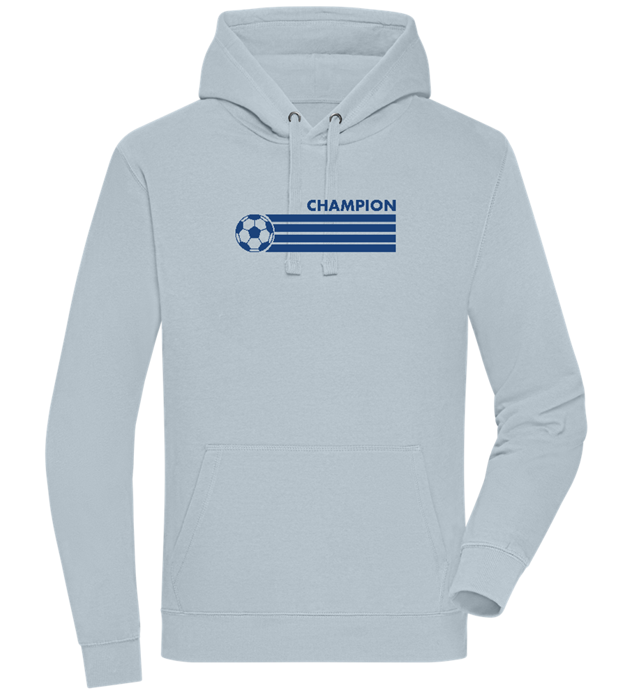Soccer Champion Design - Premium unisex hoodie_CREAMY BLUE_front