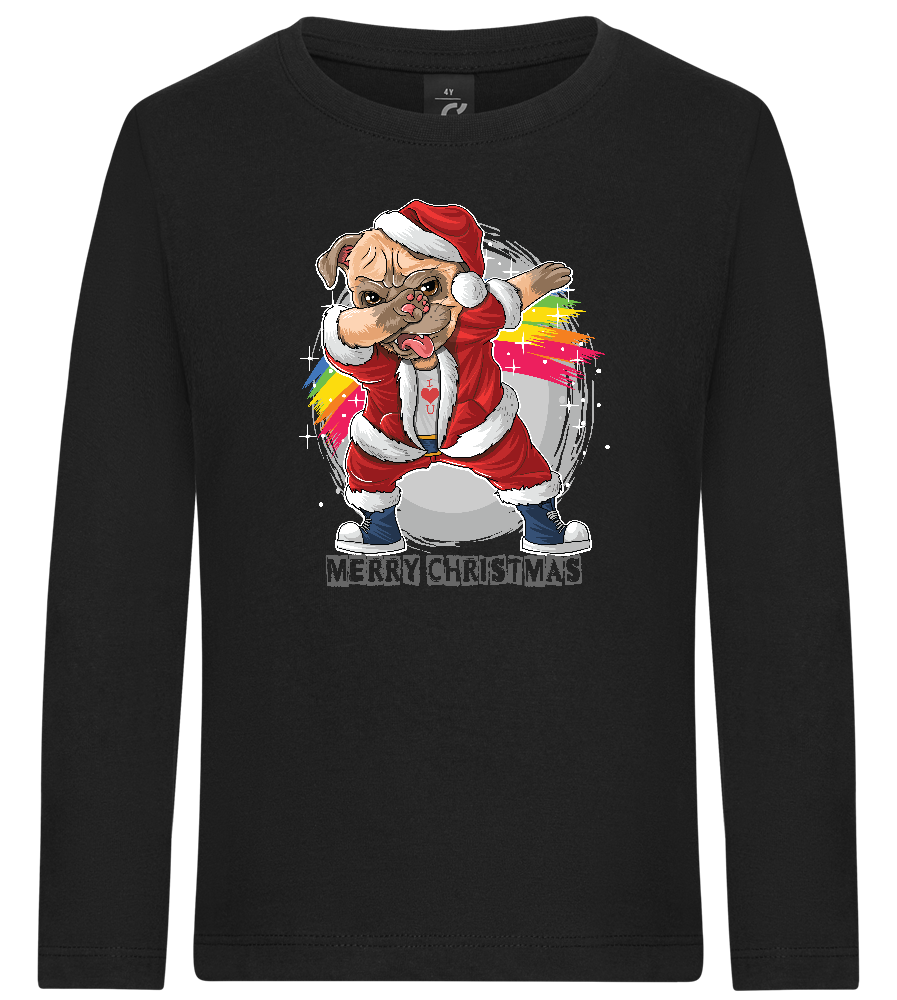 Christmas Dab Design - Premium kids long sleeve t-shirt_DEEP BLACK_front