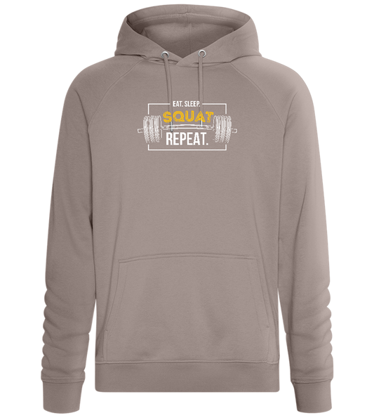 Eat. Sleep. Squat. Repeat. Design - Comfort unisex hoodie_CHARCOAL CHIN_front