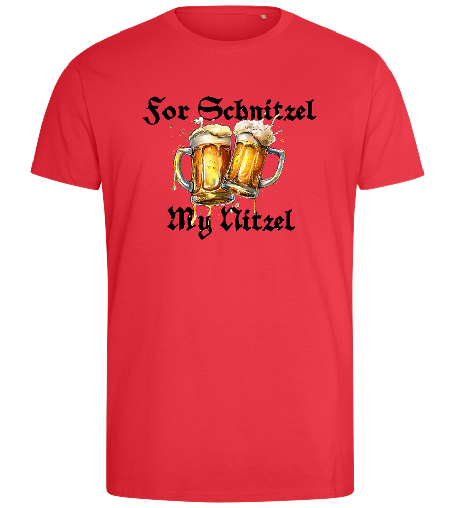 For Schnitzel Design - Comfort men's fitted t-shirt_BRIGHT RED_front