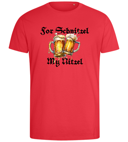 For Schnitzel Design - Comfort men's fitted t-shirt_BRIGHT RED_front