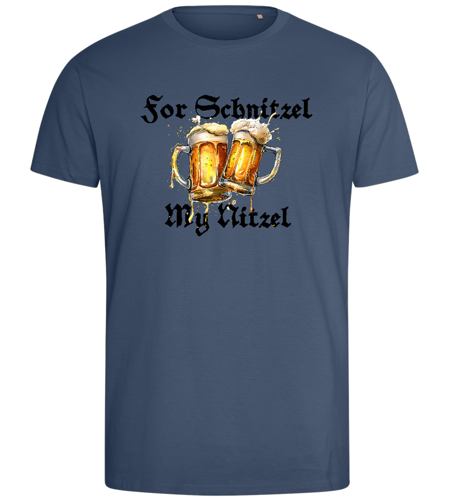 For Schnitzel Design - Comfort men's fitted t-shirt_DENIM_front