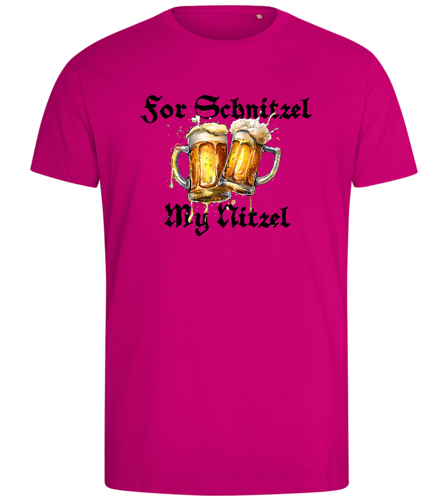 For Schnitzel Design - Comfort men's fitted t-shirt_FUCHSIA_front