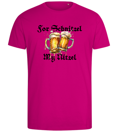 For Schnitzel Design - Comfort men's fitted t-shirt_FUCHSIA_front