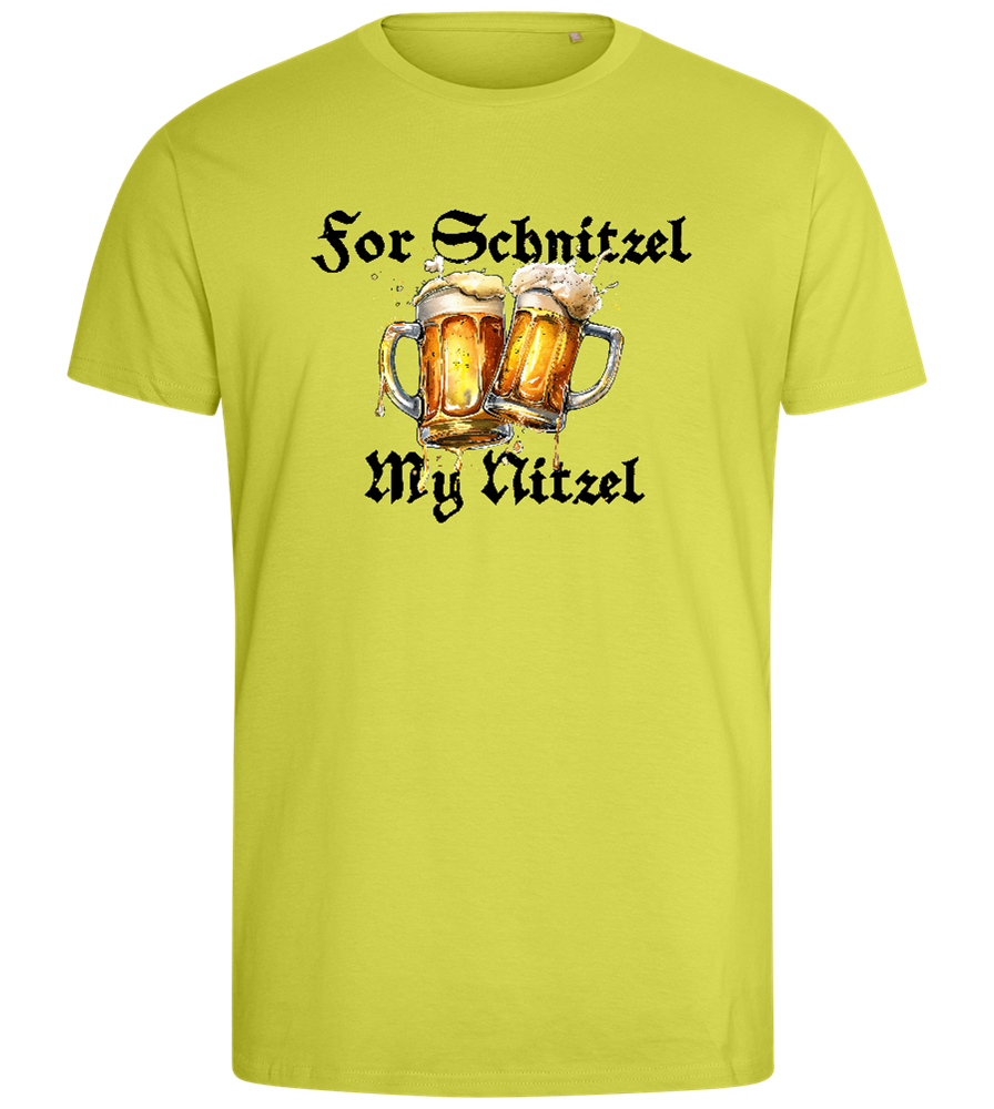 For Schnitzel Design - Comfort men's fitted t-shirt_GREEN APPLE_front