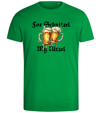 For Schnitzel Design - Comfort men's fitted t-shirt_MEADOW GREEN_front