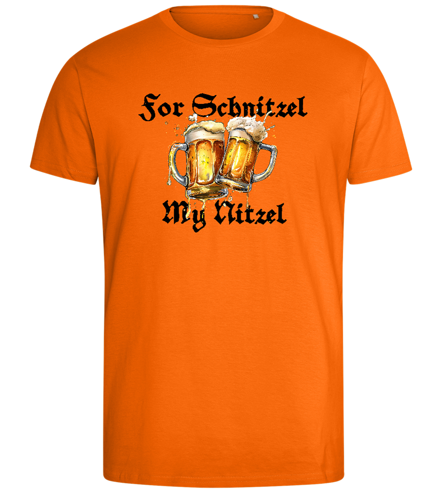 For Schnitzel Design - Comfort men's fitted t-shirt_ORANGE_front