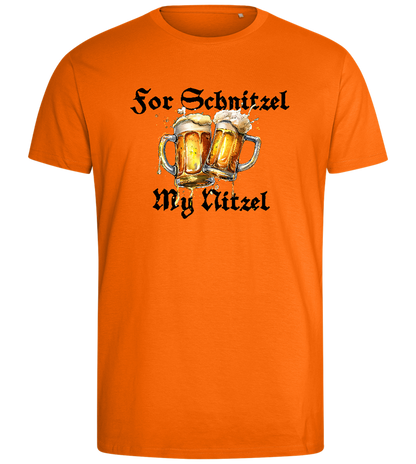 For Schnitzel Design - Comfort men's fitted t-shirt_ORANGE_front