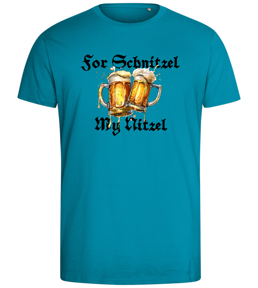 For Schnitzel Design - Comfort men's fitted t-shirt_TURQUOISE_front