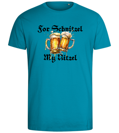 For Schnitzel Design - Comfort men's fitted t-shirt_TURQUOISE_front