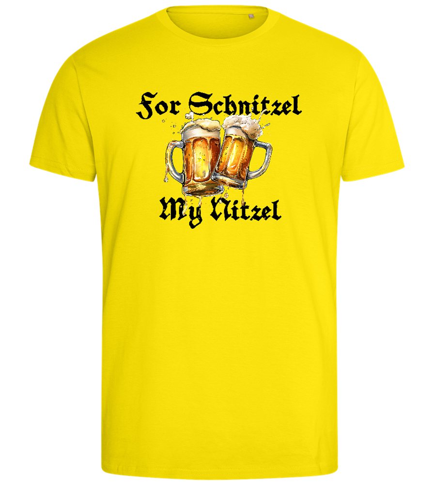 For Schnitzel Design - Comfort men's fitted t-shirt_YELLOW_front