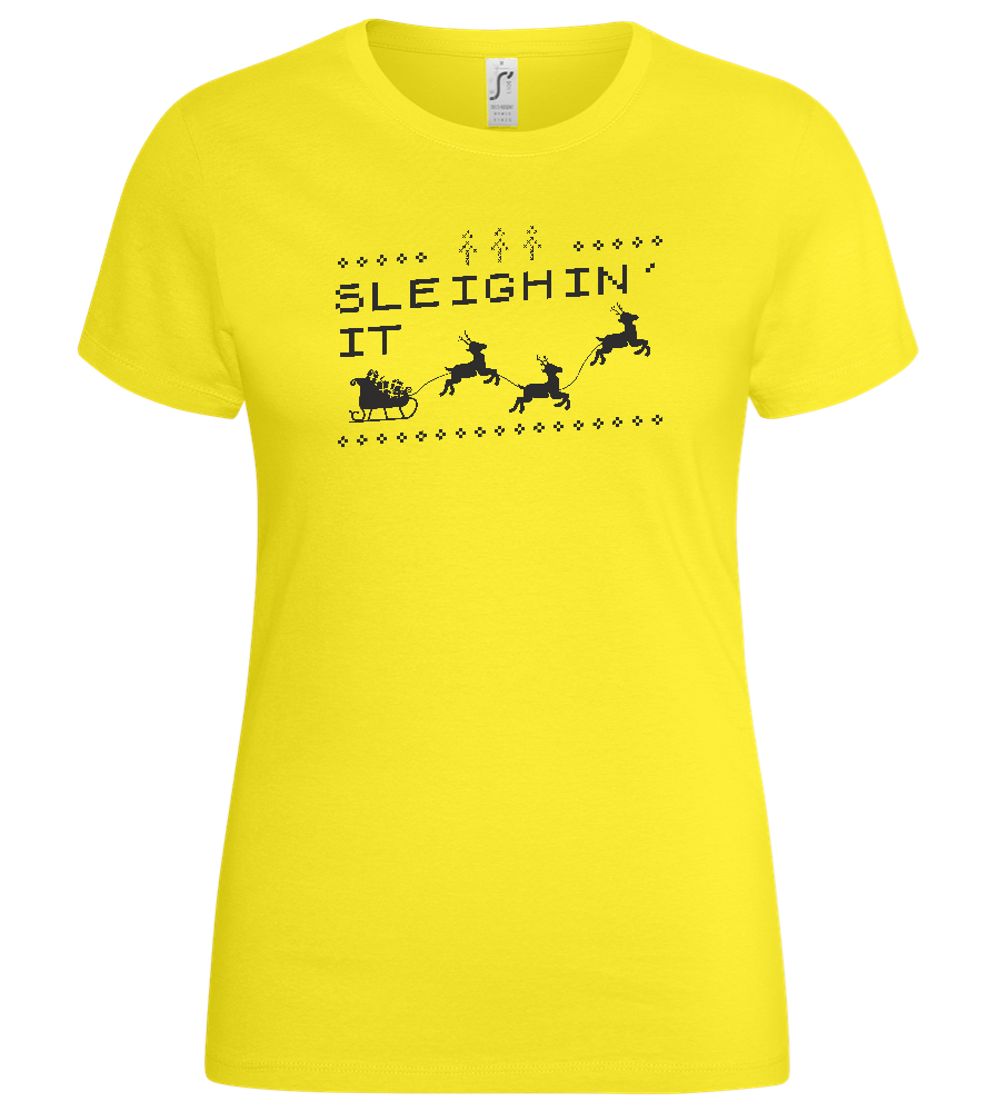 Sleighin' It Design - Basic women's t-shirt_LEMON_front