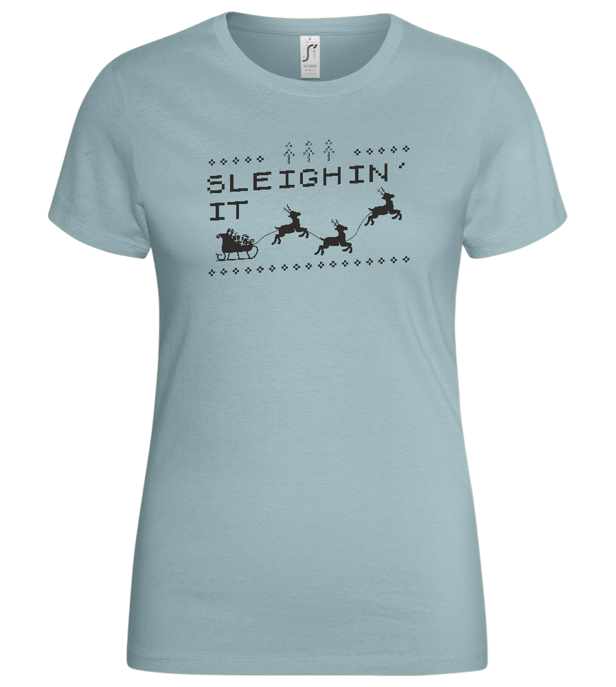 Sleighin' It Design - Basic women's t-shirt_PURE GRAY_front