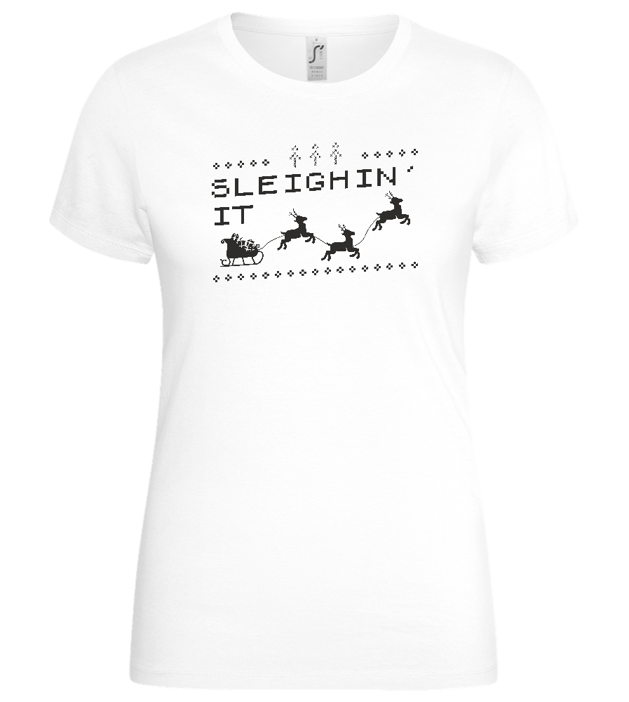 Sleighin' It Design - Basic women's t-shirt_WHITE_front