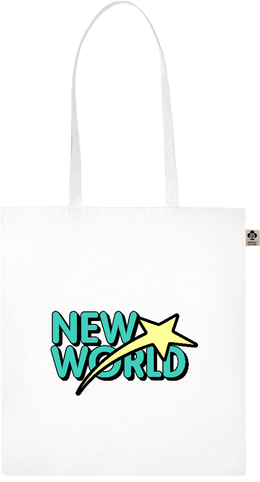 New World Design - Essential colored organic cotton tote bag_WHITE_front