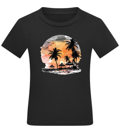 Sunset at the Beach Design - Comfort kids fitted t-shirt_DEEP BLACK_front