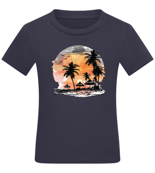 Sunset at the Beach Design - Comfort kids fitted t-shirt_FRENCH NAVY_front