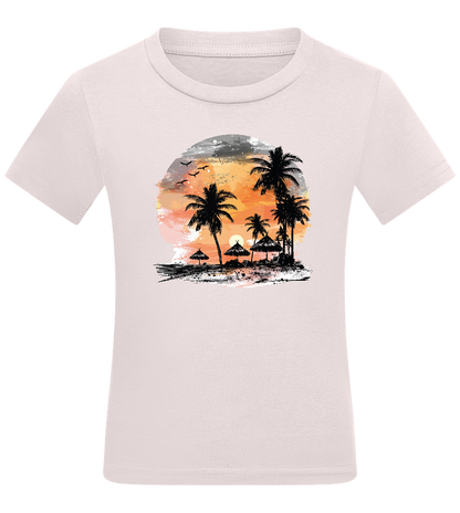 Sunset at the Beach Design - Comfort kids fitted t-shirt_LIGHT PINK_front