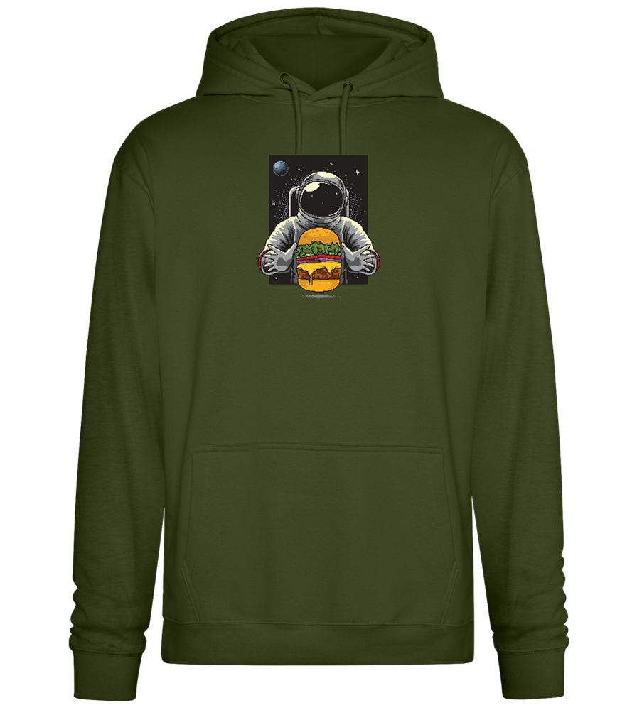 Spaceman Burger Design - Premium Essential Unisex Hoodie_ARMY_front