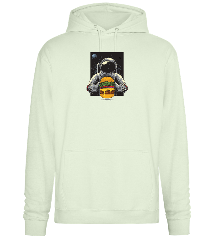 Spaceman Burger Design - Premium Essential Unisex Hoodie_CREAMY GREEN_front