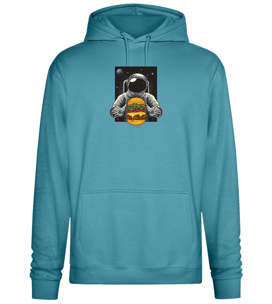 Spaceman Burger Design - Premium Essential Unisex Hoodie_POOL BLUE_front