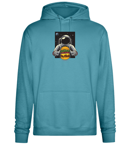 Spaceman Burger Design - Premium Essential Unisex Hoodie_POOL BLUE_front