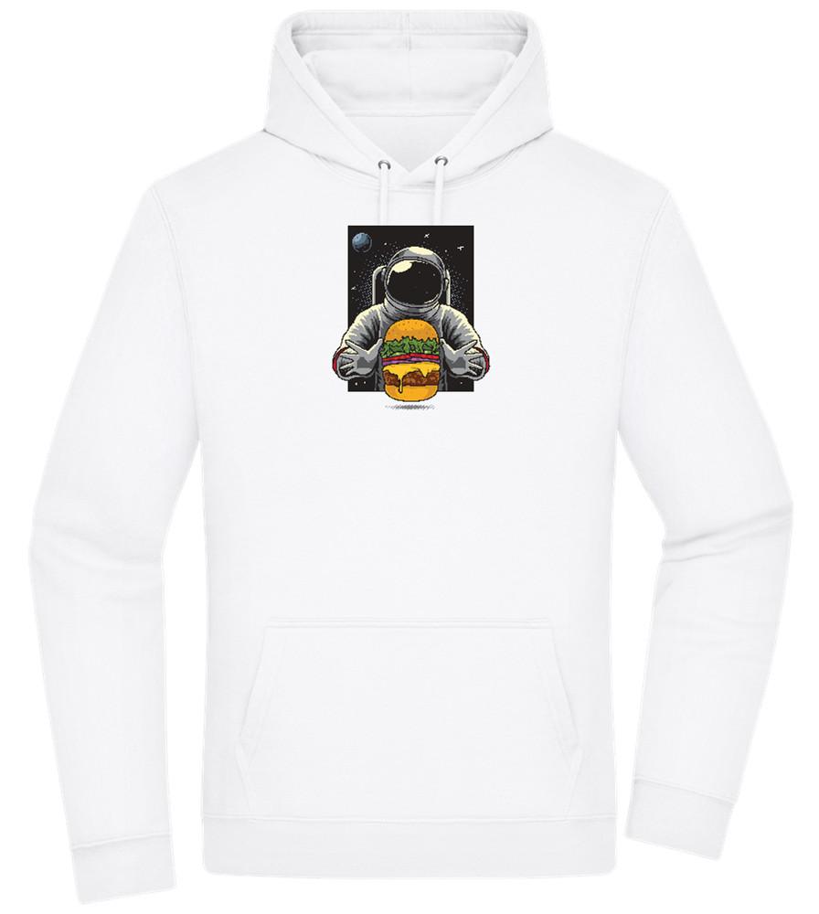 Spaceman Burger Design - Premium Essential Unisex Hoodie_WHITE_front