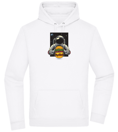 Spaceman Burger Design - Premium Essential Unisex Hoodie_WHITE_front