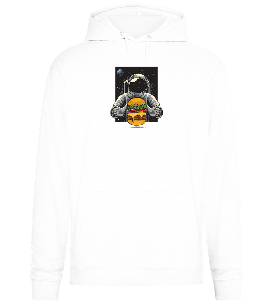 Spaceman Burger Design - Premium Essential Unisex Hoodie_WHITE_front