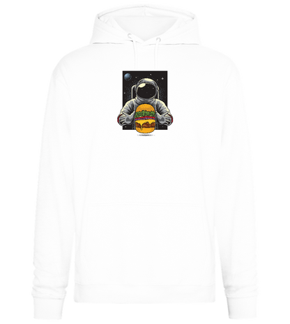 Spaceman Burger Design - Premium Essential Unisex Hoodie_WHITE_front