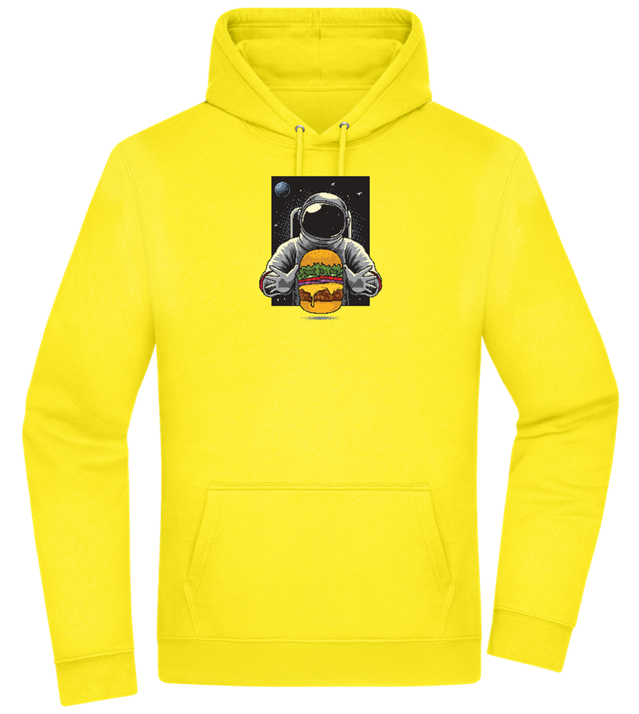 Spaceman Burger Design - Premium Essential Unisex Hoodie_YELLOW_front