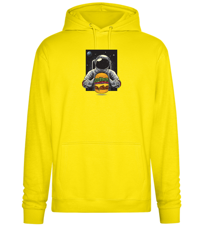 Spaceman Burger Design - Premium Essential Unisex Hoodie_YELLOW_front