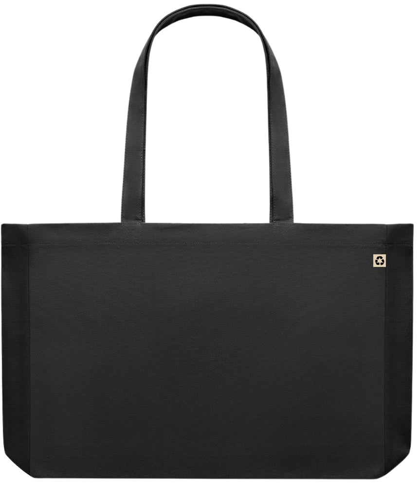 Zodiac Capricorn Design - Premium large recycled shopping tote bag_BLACK_back