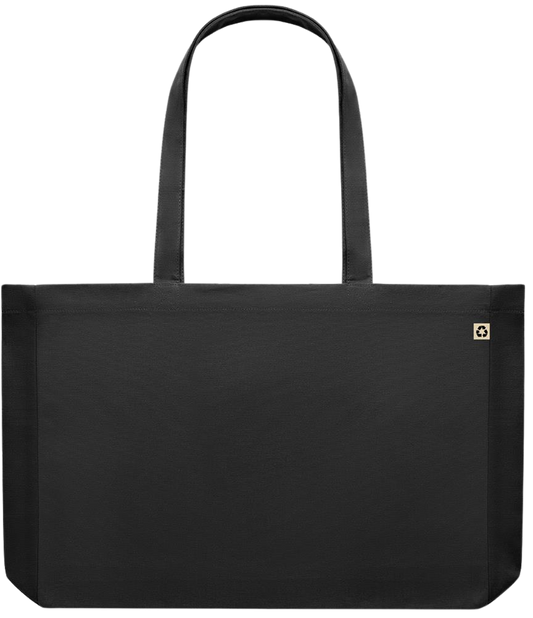 Zodiac Capricorn Design - Premium large recycled shopping tote bag_BLACK_back